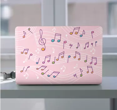 Musikaliska noter mönster klistermärke för bärbar - Tenstickers