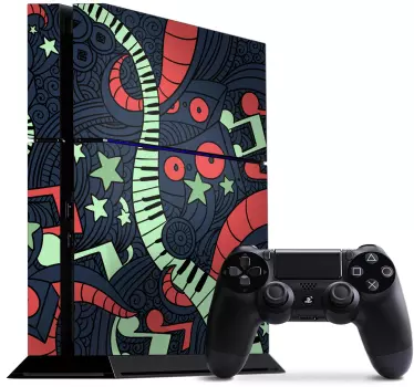 Musikaliskt graffiti för playstation 4-klistermärken - Tenstickers