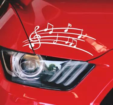 Musiknoter bil fordon klistermärke - Tenstickers
