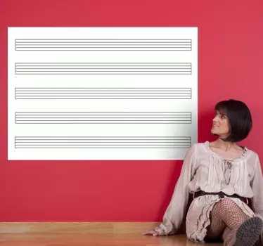 Musikplåt whiteboard barn dekal - Tenstickers
