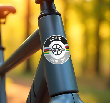 Namn med cirkelränder Klistermärken cykel - Tenstickers