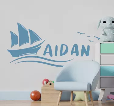 Namngav segelbåt nautisk klistermärke - Tenstickers