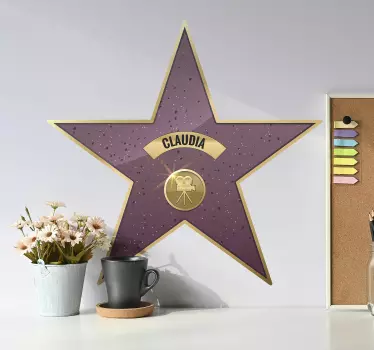 Namngivna walk of fame stjärnbiodekal - Tenstickers