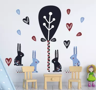 Nordisk stil djur och träd djur väggdekor - Tenstickers
