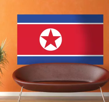 Nordkorea flagga klistermärke - Tenstickers