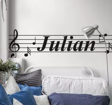 Noter med namn musikaliskt väggdekal - Tenstickers
