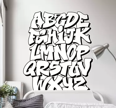 Old school graffiti alfabetet text väggdekal - Tenstickers