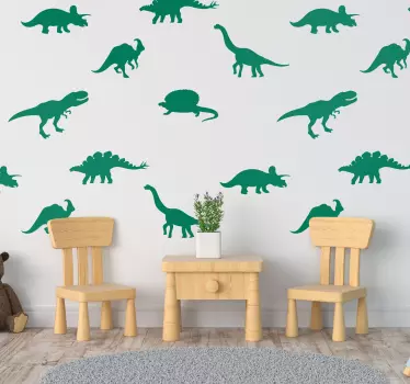 Olika dinosaurier hemmabio klistermärke - Tenstickers