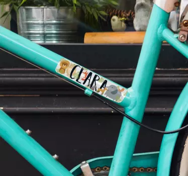 Olika namngivna djur cykel dekaler - Tenstickers