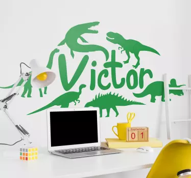 Olika personifierade dinosaurier väggdekaler - Tenstickers