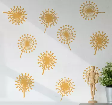 Olika typer av maskros blomma väggdekal - Tenstickers