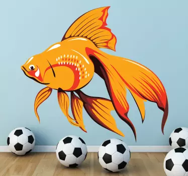 Orange akvarium fiskvägg klistermärke - Tenstickers