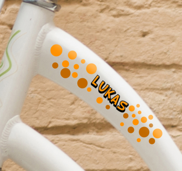 Orange cirklar anpassningsbar cykeldekal - Tenstickers