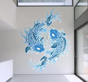 Orientaliska pisces vägg klistermärke - Tenstickers