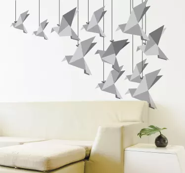 Origami fåglar vägg klistermärke - Tenstickers