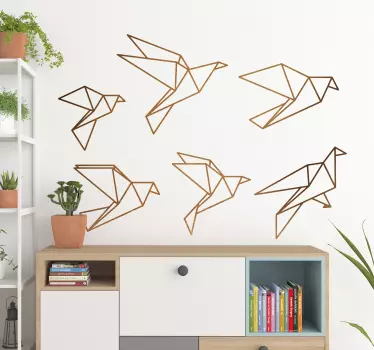 Origami fåglar väggdekal - Tenstickers