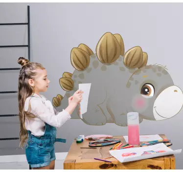 Original grå liten dinosaurie glasdörr dekal - Tenstickers