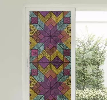 Paisley mosaik fönster dekal - Tenstickers