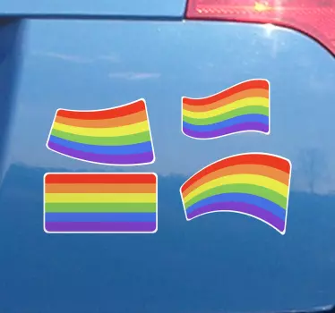 Paket med 4 stolthetsflagga dekal husvagn - Tenstickers