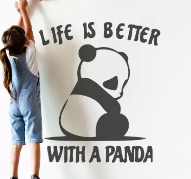 Panda illustration citat klistermärken - Tenstickers