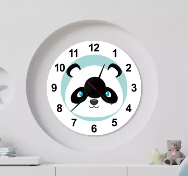 Panda klocka vilda djur klistermärke - Tenstickers