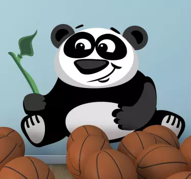 Panda med bambu - Tenstickers
