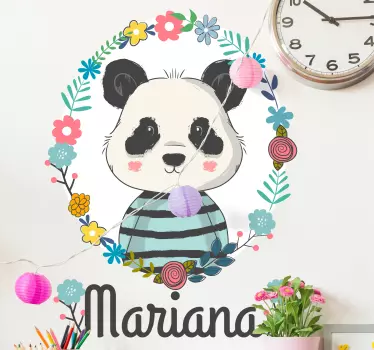 Panda personligt namn djur vägg inredning - Tenstickers