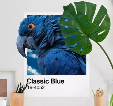 Pantone klassiska blå fågel dekal - Tenstickers