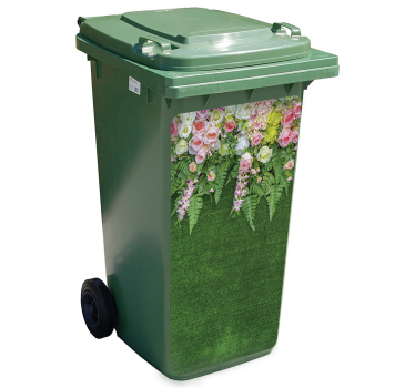 Papperskorgen blommor väggdekor - Tenstickers