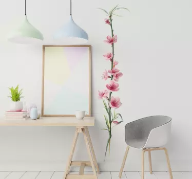 Persika blomma gren blomma väggdekor - Tenstickers