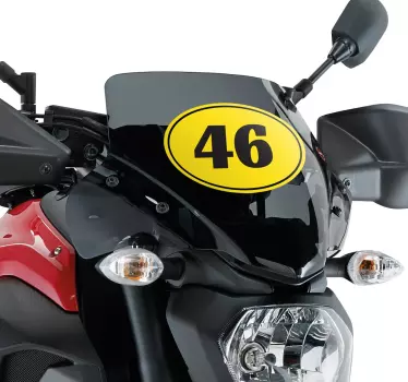 Personifierad nummer dekal motorcykel - Tenstickers