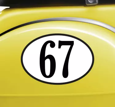 Personifierad nummerklistermärke dekal motorcykel - Tenstickers