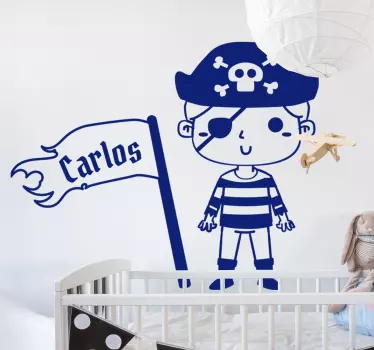 Personifierbar pirat nautisk klistermärke - Tenstickers