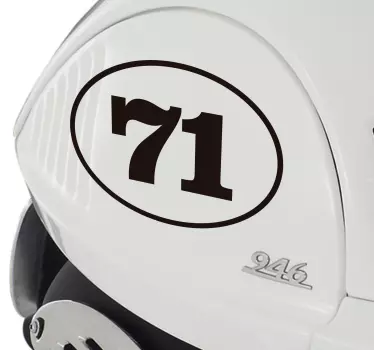 Personifierbart antal dekal motorcykel - Tenstickers