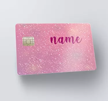 Personlig glitter rosa bankkort klistermärke - Tenstickers