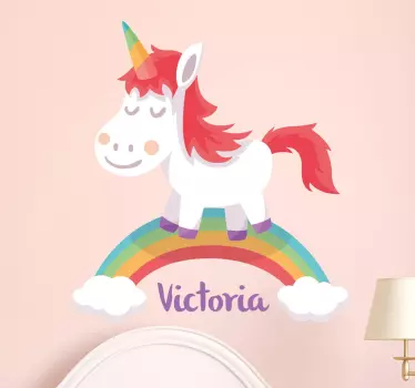 Personlig unicorn vägg klistermärke - Tenstickers