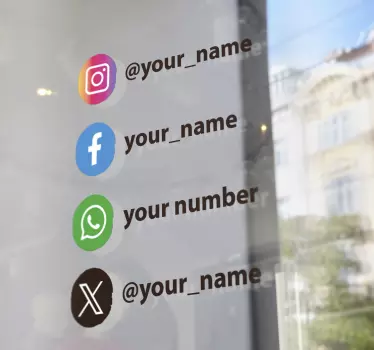 Personliga sociala-medie logo Väggklistermärken  - Tenstickers