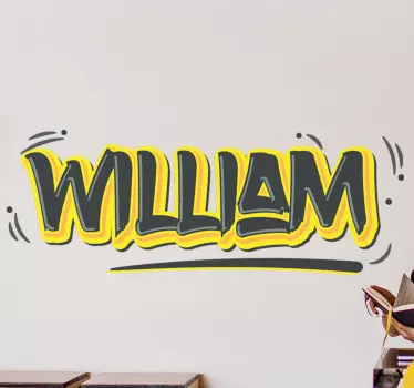 Personligt namn graffiti gul urban dekal - Tenstickers