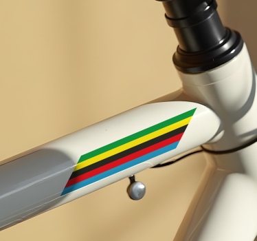 Pilstång med världsmästarfärger klistermärke cykel - Tenstickers