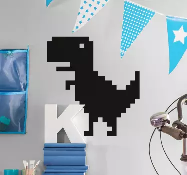 Pixel dinosaurie vägg klistermärke - Tenstickers