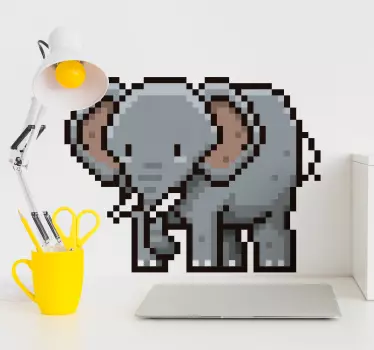Pixel elefant djur väggdekor - Tenstickers