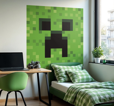 Pixelerat ansikte videospel klistermärke - Tenstickers