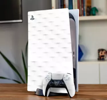 Vitt polygonal mönster PS klistermärke - Tenstickers