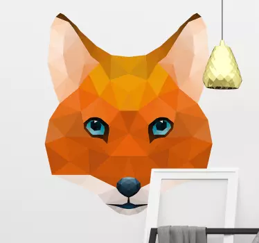 Polygonalt rävhuvud klistermärke djur - Tenstickers