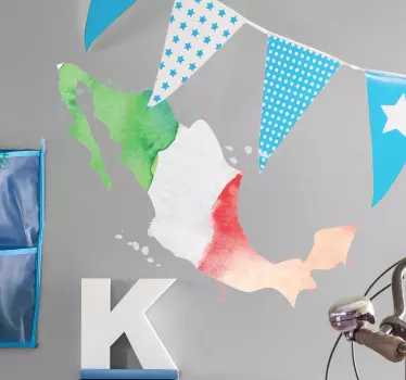 Profil mexico flagga dekal - Tenstickers