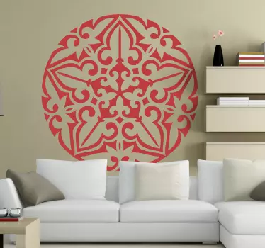 Prydnads cirkel mandala vägg klistermärke - Tenstickers