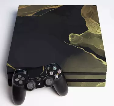 Ps4 klistermärke med gyllene ådror mönster - Tenstickers