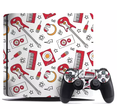 Ps4 klistermärke med musikaliska elementmotiv - Tenstickers