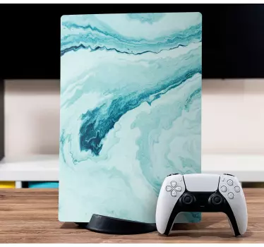 Ps5 klistermärke aqua marmor motiv - Tenstickers