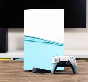 Ps5 klistermärke aqua våg - Tenstickers